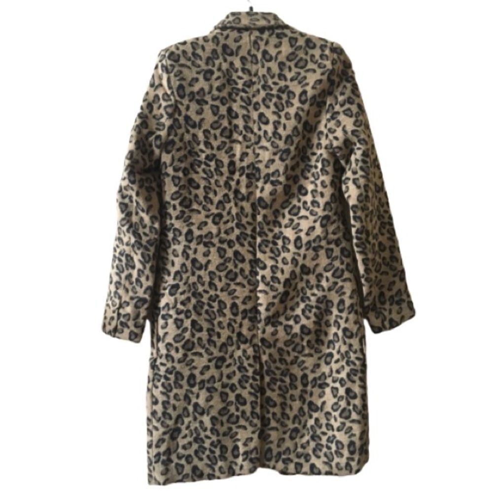 Kendall & Kylie Leopard Front Snap Coat Tan XS - Picture 8 of 8
